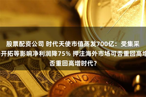 股票配资公司 时代天使市值蒸发700亿：受集采、市场开拓等影响净利润降75% 押注海外市场可否重回高增时代？